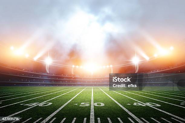 American Soccer Stadium Stock Photo - Download Image Now - American Football - Sport, Soccer, Soccer Ball