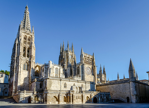 Front portal of the cathedral in Burgos, Spain, which is under protection of UNESCO