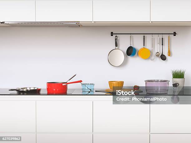 Kitchen Interior Stock Photo - Download Image Now - Kitchen, Hook - Equipment, Kitchen Utensil