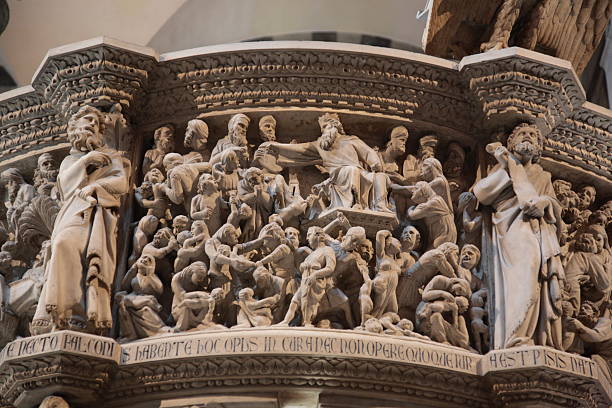 Sculpture of Pisa cathedral pulpit, Pisa, Italy