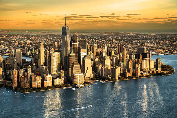 istock Aerial view of Manhattan island 627041256