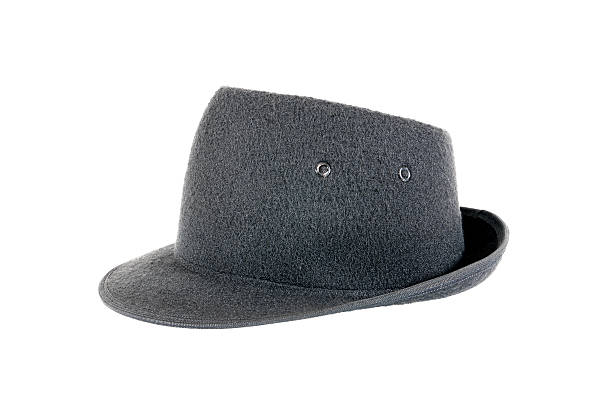 istock Black velvet hat isolated on white background 627041532