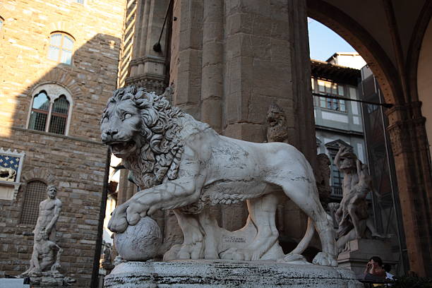 istock Lion statue at piazza della signoria, Florence, Italy 627043134