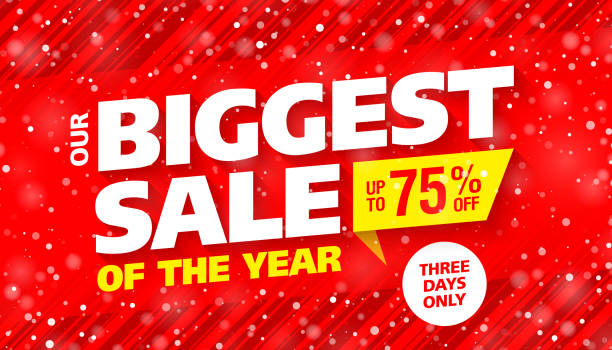 ilustrações de stock, clip art, desenhos animados e ícones de biggest sale of the year banner - 10 secunda ou maior