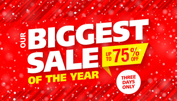 Biggest sale of the year banner Vector illustration with transparent effect, eps10. biggest stock illustrations