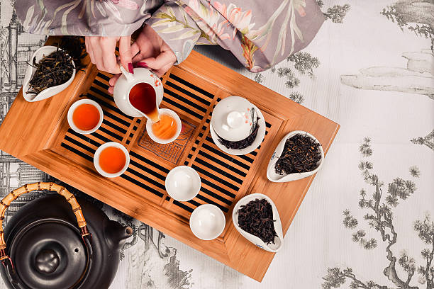 伝統的な中国茶道アクセサリーペア - chinese tea ストックフォトと画像