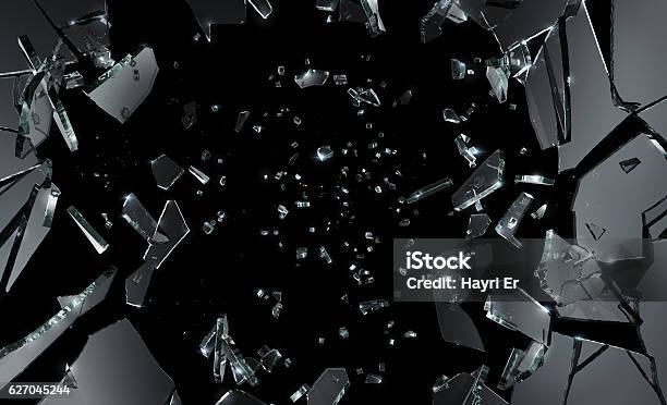 Glass Shattering Stock Photo - Download Image Now - Shattered Glass, Glass - Material, Breaking