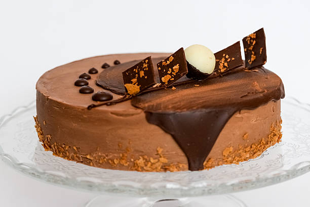 istock Chocolate ake on a glass stand 627047344