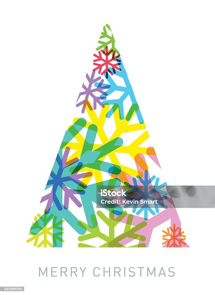 Snowflake Christmas Tree Christmas Tree made from snowflakes, best in RGB. Eps 10 file, CS5 version in the zip Christmas stock vector