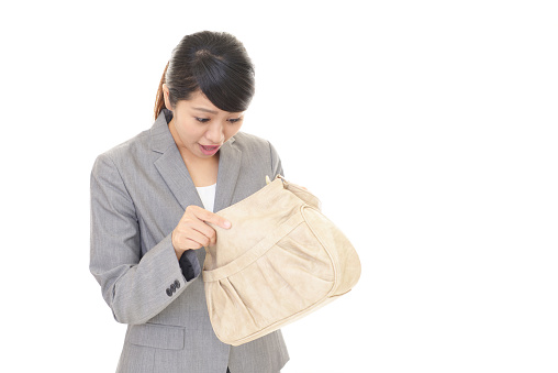 Girl  showing an empty business card