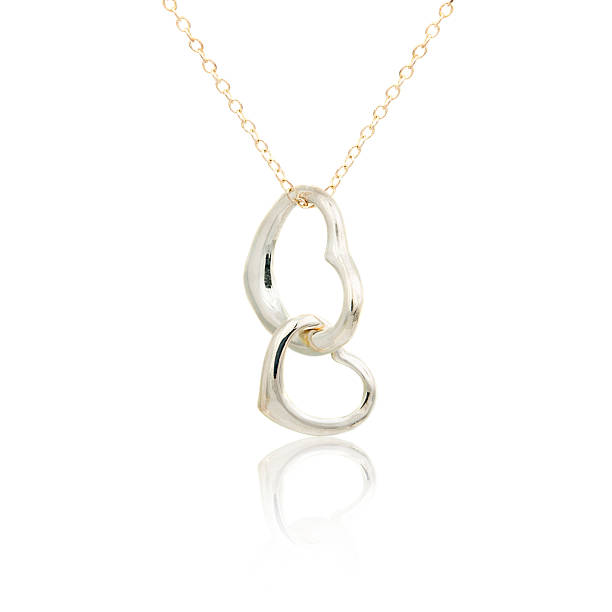 istock Silver fashion pendant isolated on white 627079996