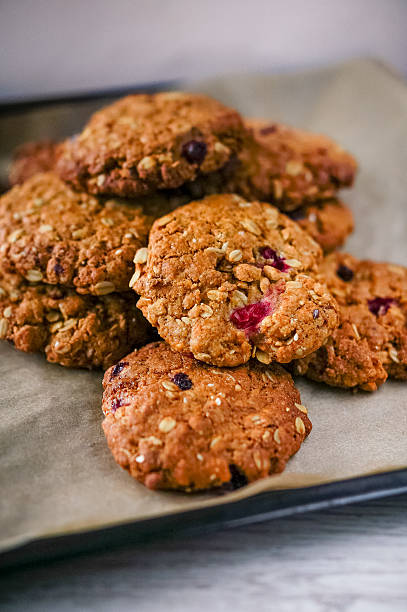 istock Fresh baked cranberry and oatmeals cookies 627080926