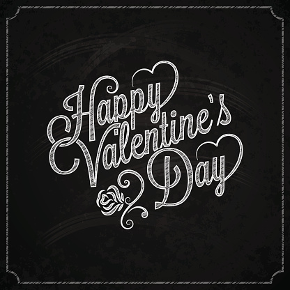 Valentines Day Chalk Vintage Lettering Background 10 eps