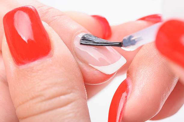 istock Manicure nail transparent painting 627081676