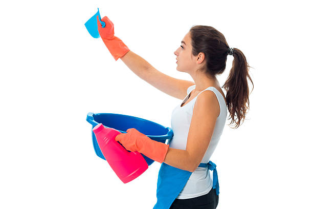 istock young maid woman with cleansers 627089170