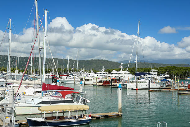 Picturesque Port Douglas Marina looking towards the Yacht Club, Queensland, Australia