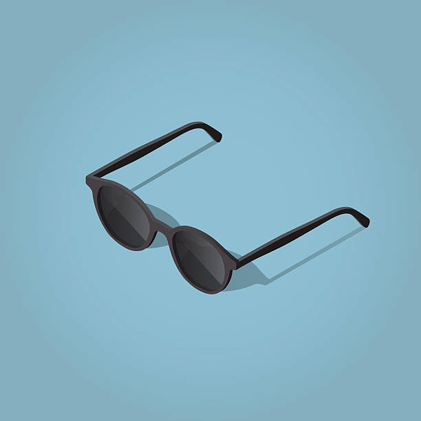 Glasses Isometric vector sun glasses illustration with shadow. river wear stock illustrations