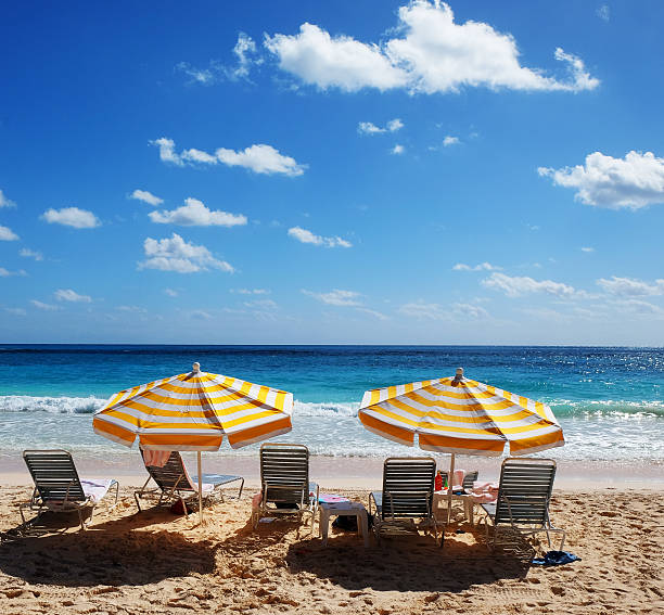 istock Beach Umbrellas at Coral Beach Club, Bermuda 627111960