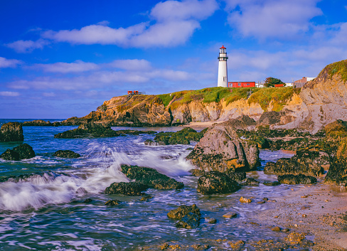 Pigeon Point Lighthouse on California's rugged coast