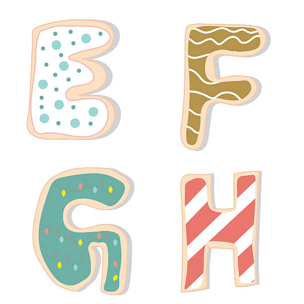 istock English letters E F G H Hand lettering decorated handmade 627116964