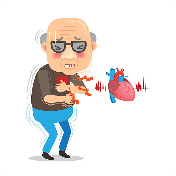 심장 두근 거림 - pulse trace human cardiovascular system heart shape heart disease stock illustrations