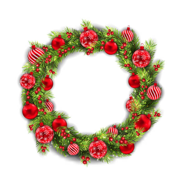 istock Christmas Wreath with Balls, New Year and  Decoration 627127810