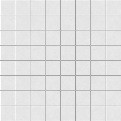 Digitally created non-realistic seamless square white tile pattern.