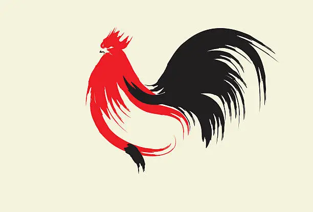 Vector illustration of Year of the Rooster, Chinese New Year