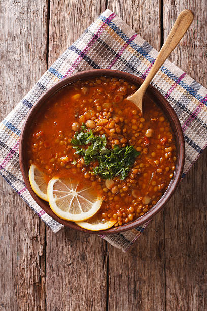 istock Thick Moroccan soup in a bowl on the table. vertical 627148268