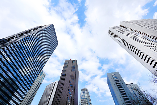 High-rise buildings and blue sky - Shinjuku, Tokyo, Japan