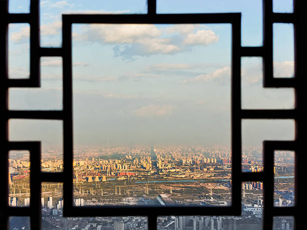 istock bird's-eye view of Beijing from the window 627162678