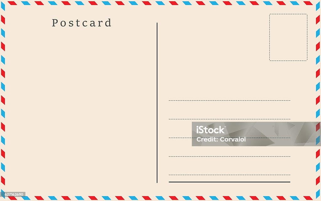 Vintage postcard. Vector design. Vintage postcard. Vector design Air Mail stock vector