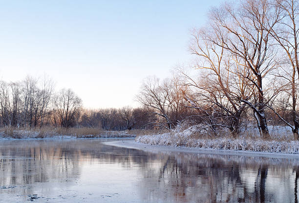 istock Winter on the frozen river 627162946
