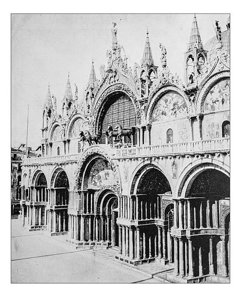 istock Antique photograph of facade of St. Mark's Basilica (Venice,Italy) 627163472