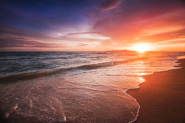 istock Incredibly beautiful sunset on the beach in Thailand. 627163508