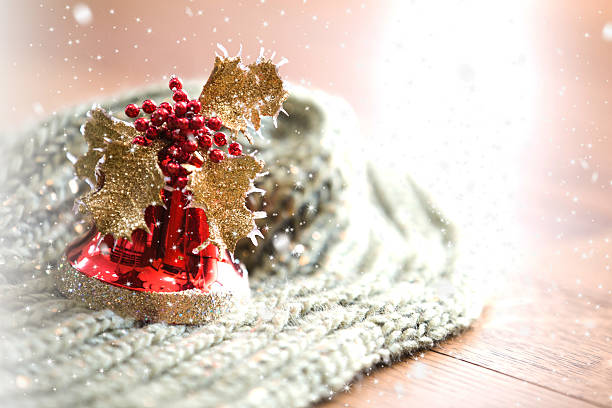 istock Winter scarf, Christmas decoration background 627163754