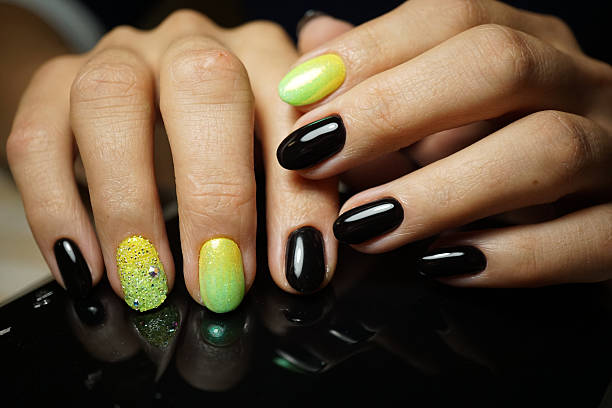 istock Beautiful bright natural nails with perfect clean manicure. 627171270