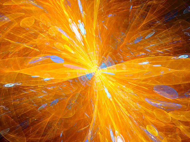 istock Colorful fiery explosion of futuristic technologies 627184000