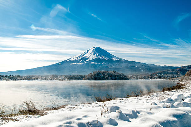 istock Mt Fuji on the lake kawaguchiko 627184110