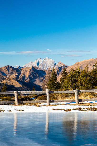 istock Iced lake in the alps 627184590