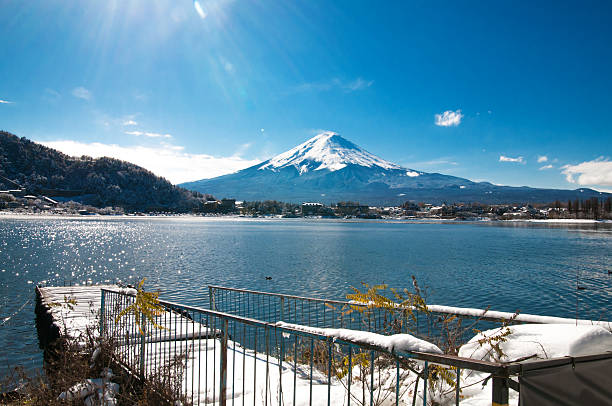 istock Mt Fuji on the lake kawaguchiko 627185190