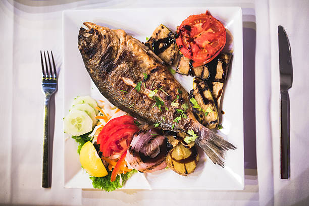 Sea bream fish on the plate