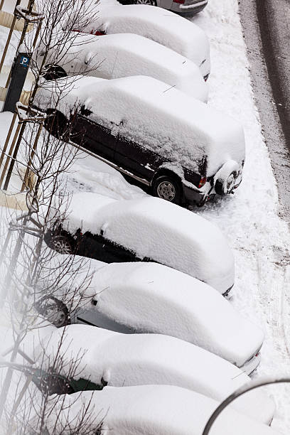istock Parked cars after winter blizzard 627186792