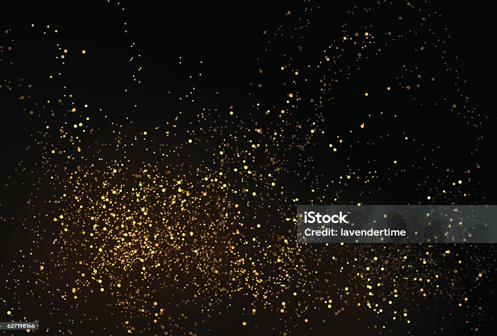 Gold Glitzer Pulver Spritzer Vektor Hintergrund - Lizenzfrei Gold - Edelmetall Vektorgrafik