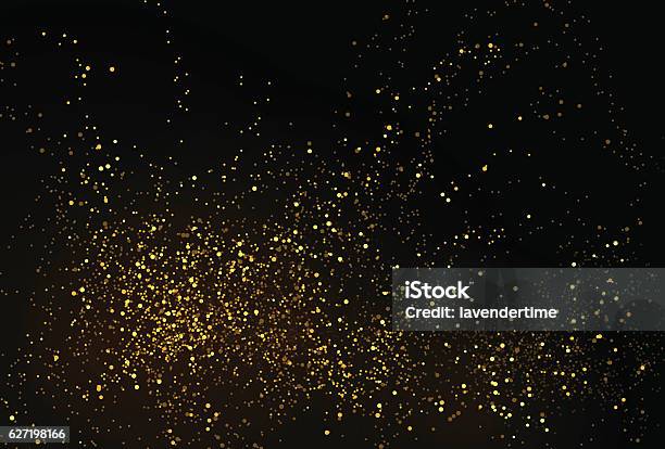 Vetores de Fundo Vetorial De Respingo De Glitter Dourado e mais imagens de Ouro - Metal - Ouro - Metal, Dourado - Descrição de Cor, Talco em Pó