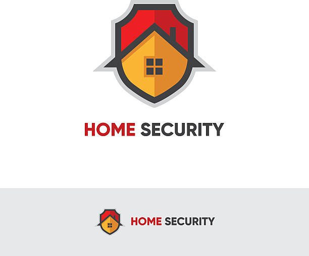illustrations, cliparts, dessins animés et icônes de maison icône sécurité  - shielding shield security red