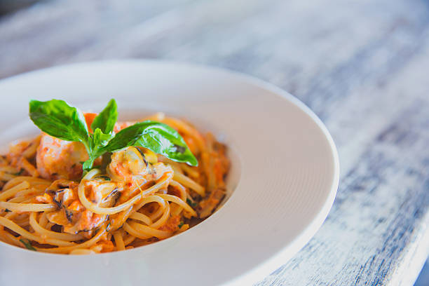 Seafood linguini tomato sauce