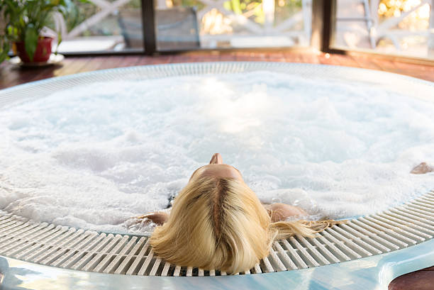 istock Relaxing massage in hot tube 627200838