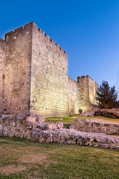 istock Jerusalem Old City Walls at Night 627201588