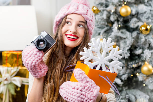 istock Woman celebrating winter holidays 627201934